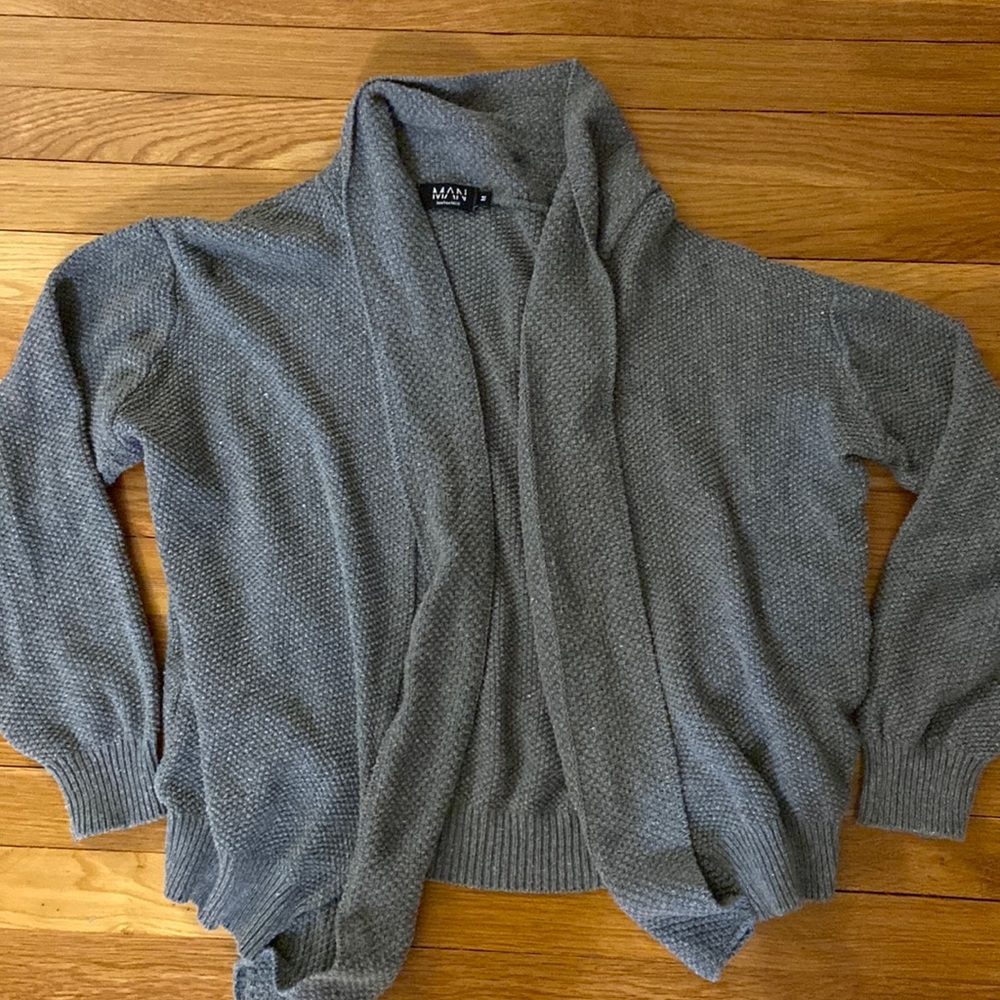 Comfy cotton knit open sweater